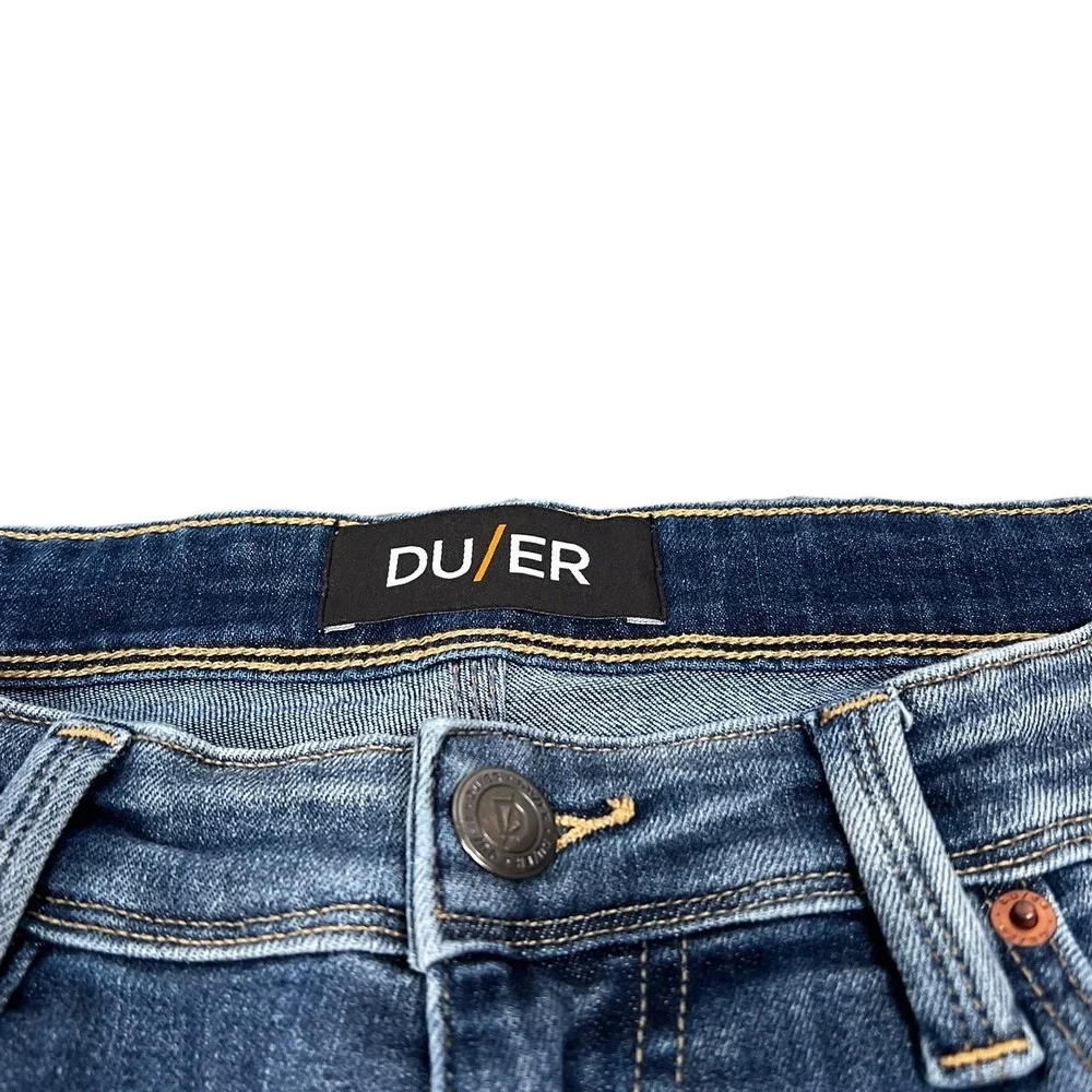 DU/ER L2A Relaxed Taper Jeans Mens 34x30 (34X29) Blue Performance Denim